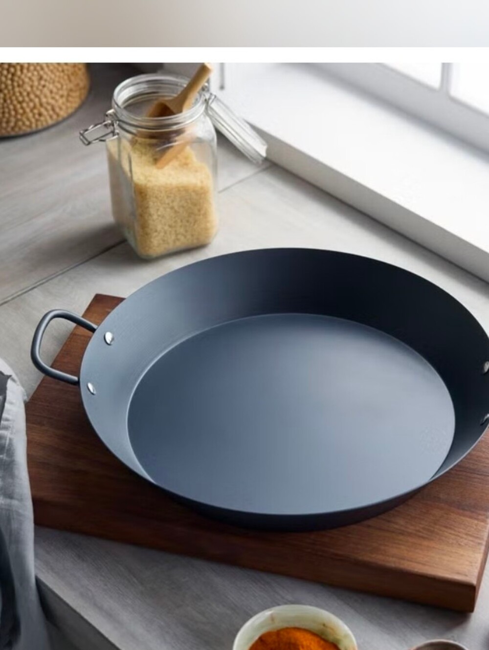 GreenPan The Ultimate Paella Pan  15” Pre-seasoned Carbon Steel Paella Pan